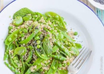 Green Spring Salad with Quinoa and Lemon-Mustard Vinaigrette