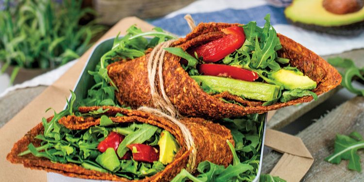 Raw Vegan Red Pepper & Sundried Tomato Wraps