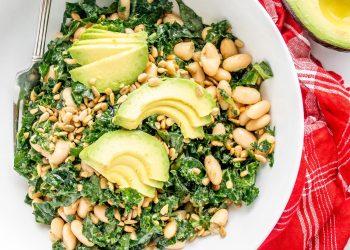 Kale Avocado Salad (with Lemon Dijon Dressing!)
