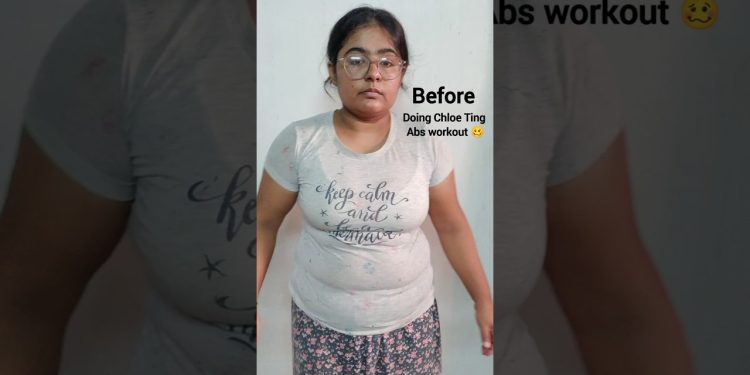 I did Chloe Ting's abs workout challenge for 14 days… ( Realistic result) ✅📈/  youtube shorts 🤩🥰