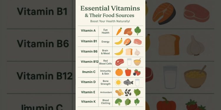 Vitamins Chart: Functions, Sources & Benefits #healthyeating #healthylifestyle #diettips