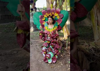 Nutrition Month Costume | Banana Blossom | Recycled materials #costume #cosplay #shorts  #nutrition