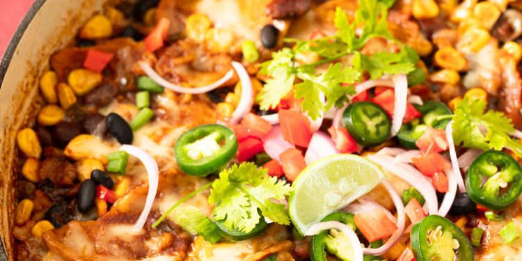 Chopped Vegan Enchilada Skillet | Easy 1-Dish Dinner