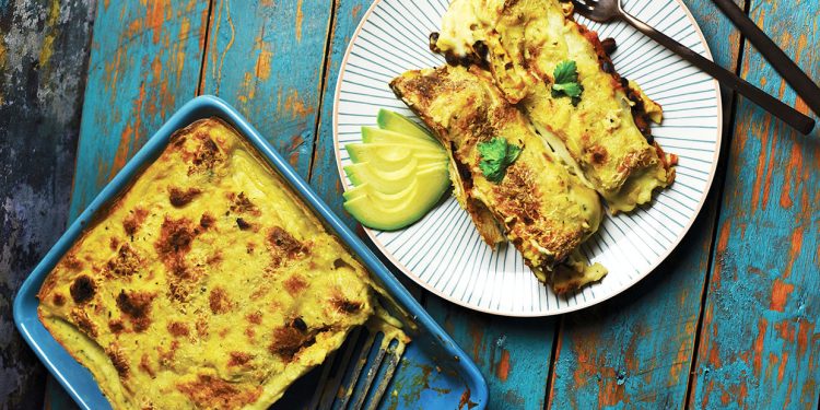 Vegan Black Bean and Butternut Squash Enchiladas