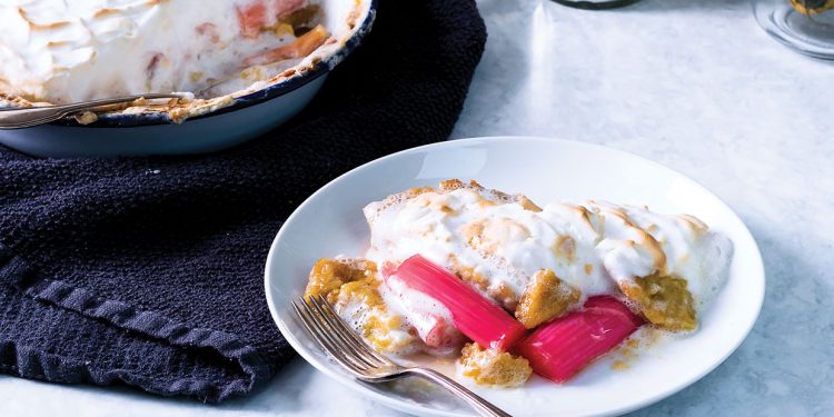 Vegan Queen of Puddings with Rhubarb & Ginger