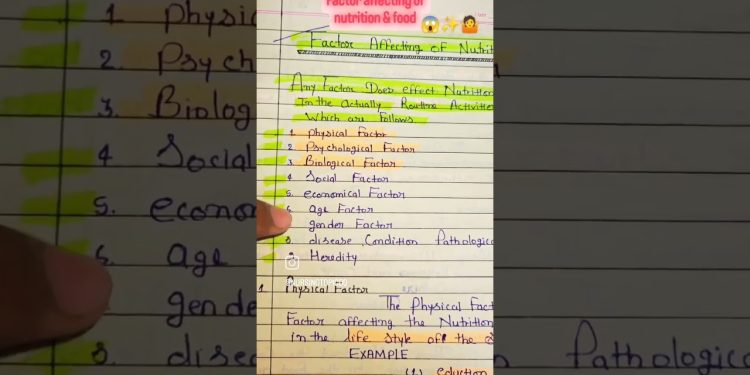 😱Factor Affecting Of Nutrition | nursingtopic00 #nursingstudent #shorts #nutrition #music