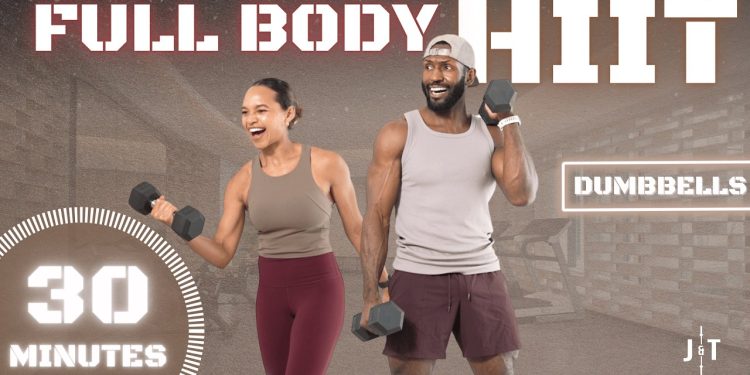 30 Minute Full Body Dumbbell HIIT Training [Fat Burning Workout]