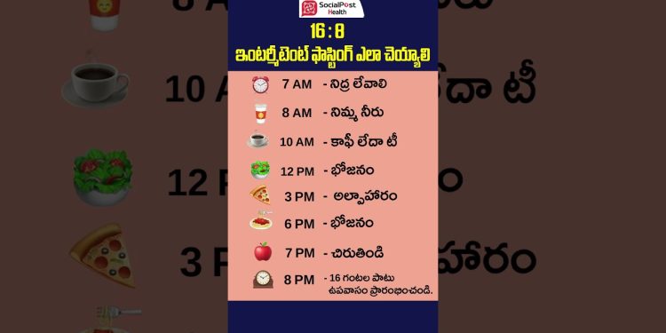16 గంటల ఉపవాసం ఇంటర్మీటెంట్ ఫాస్టింగ్|16/8 Intermittent Fasting Plan for weightloss #fasting #shorts
