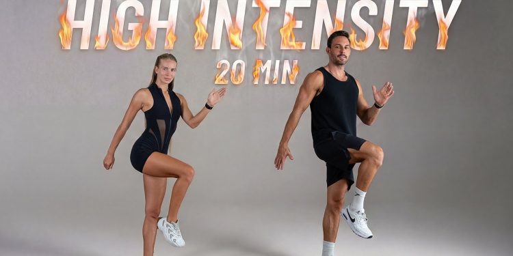 20 Min Standing HIIT Workout For Fat Burn & Cardio (No Equipment, No Repeats)