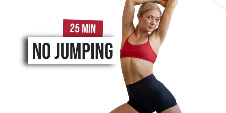 25 MIN FULL BODY NO JUMPING + ABS BURNER Workout – No Equipment – No Repeat, Home Workout
