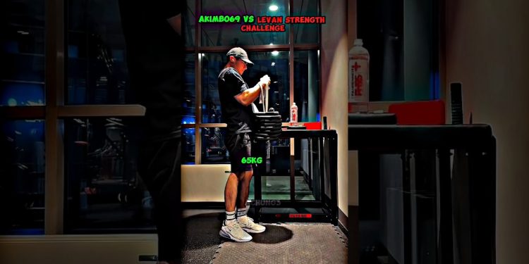 😱 AKIMBO69 VS LEVAN ONE HAND STRENGTH CHALLENGE #workout #motivation