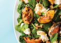 Grilled Nectarine and Spinach Salad with Vegan Almond Ricotta