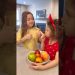Kids learn to drink and eat healthy ❤️