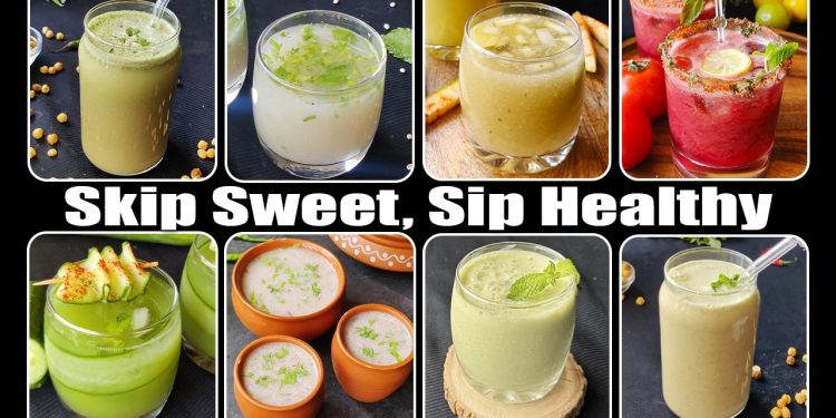 8 NO SUGAR Gut-Friendly Savoury Summer Drinks | Healthy Drinks Recipe | Refreshing Probiotic Drinks