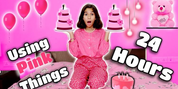 I Used Only PINK Colour For 24 Hours | Pari's Lifestyle