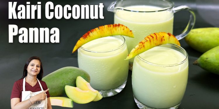 Raw Mango Coconut Cooler | Healthy Probiotic Gut-friendly No Sugar Summer Drink | Aam Panna Recipe