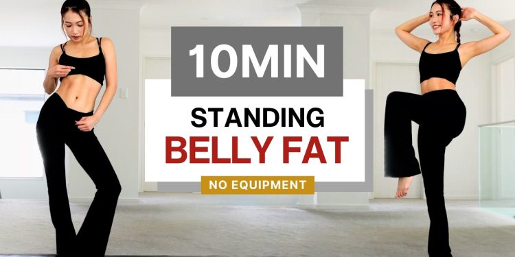 10min STANDING ABS WORKOUT 🔥| Lose Belly Fat & Get a Flat Stomach (No Equipment)